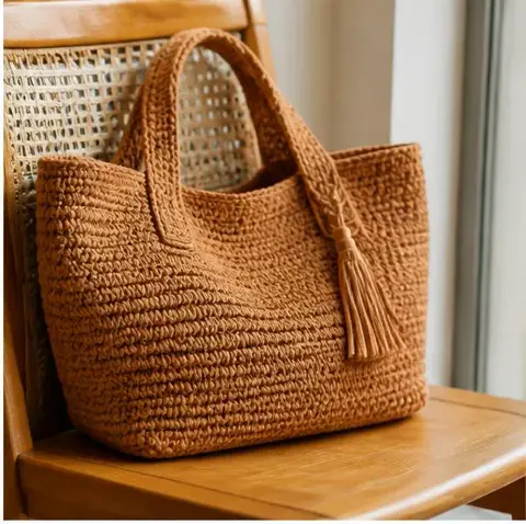 Tote bag fotografada num ambiente artesanal — PROTOTIPO_VALIDAR_MODELO